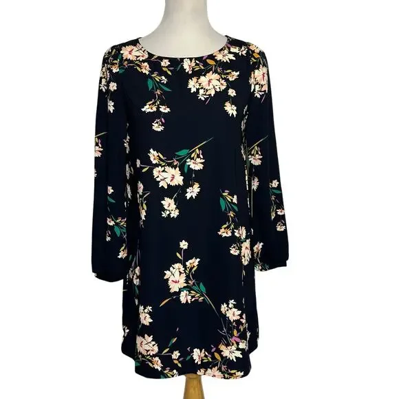 Lulus Herbaceous Babe Navy Floral Print Shift Dress Sz S NWT - Picture 2 of 9